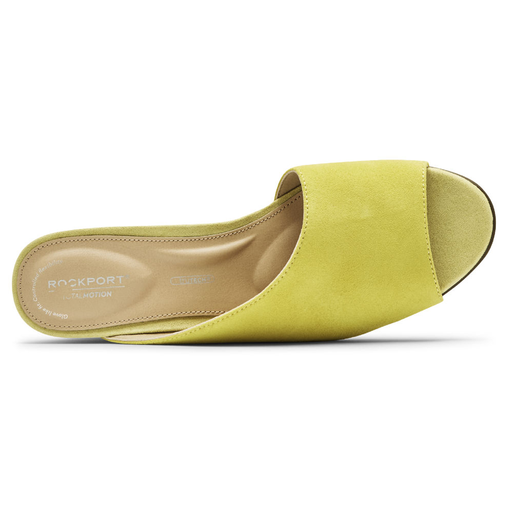 Rockport Singapore Womens Slides - Total Motion Taylor Asymmetrical Yellow - KS3649752